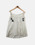 Boho Striped Off-Shoulder Dress with Tassel Details
